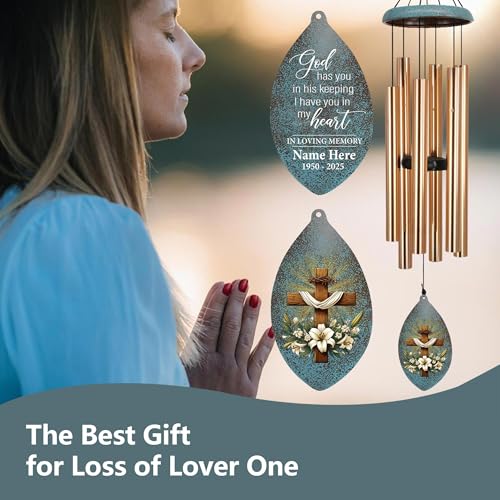 Image of ASTARIN Wind Chimes for Loss of Loved One, Sympathy Gifts Wind Chime for Loss, Personalized Sympathy Windchimes in Memory of Mom /Dad, Memorial Gifts for Bereavement Condolences(Produced in Texas)