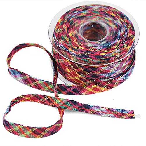 LULU Plaid Piping, 100% Cotton, Pink Multi, Made in Italy, Sold by the Yard