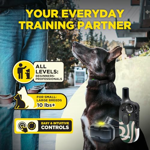 Image of Dogtra 200iQ Remote Training E Collar - 100 Levels, Tone, Vibration, 1 /2 Mile Range - Compact, Waterproof, One-Handed Control for Dogs 10 lbs+ - Lightweight Design for Daily Training - Cafe Swirl