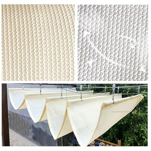 Voile d'ombrage rétractable beige pour pergola de terrasse - 5