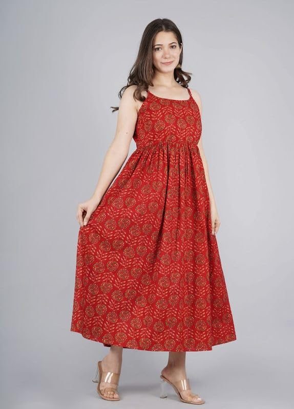 Image of Women's Sleeveless Flared Full-Long Dress | RM0009