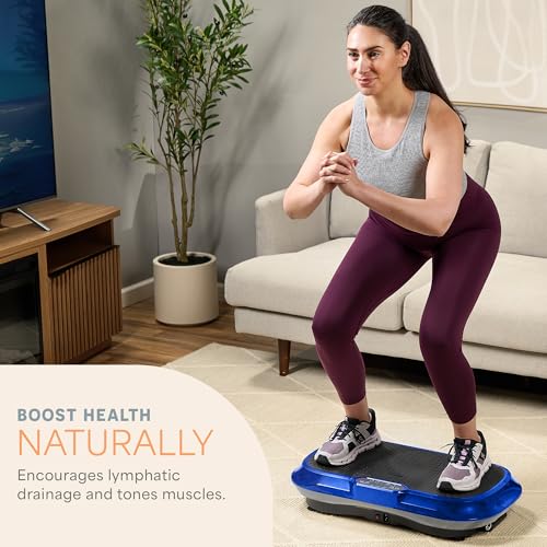 Lifepro Waver Vibration Plate Exercise Machine for Lymphatic Drainage, Muscle Activation, Full-Body Workout Vibrating Platform with Loop Bands, Fitness Equipment for Strength Toning & Fat Loss