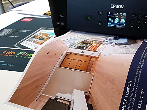 RTL48 - Hojas A4, A3 y A2 Lite Film para Cualquier Impresora de inyección de Tinta, Papel retroiluminado, película retroiluminada para Bolsillo de luz LED, Paneles de luz LED (Embalaje: A2 x 5 Hojas)