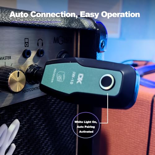 DeKode iW-10 2.4GHz Guitar Wireless System | <9ms Ultra-Low Latency, 6 Hours Play Time, Rechargeable Design, Auto Pairing, Suitable for Electric Guitar & Bass miniatura 6
