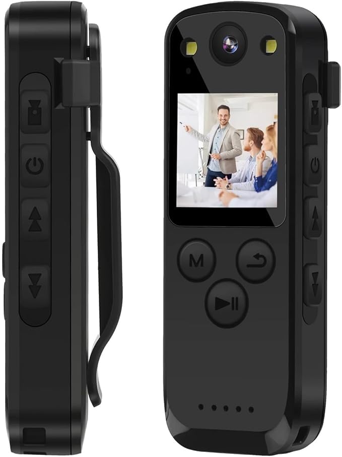 FREDI HD PLUS Wi-Fi Body Worn Cam | 1080P Full HD Police Video Recorder Cam | 128GB Sd Card Supported Portable Camera | Wearable Body Camera with Clips for Indoor & Outdoor Use (Viidure App)