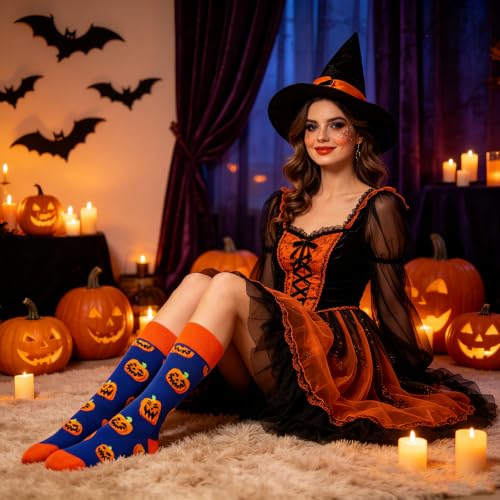 BONANGEL Halloween Socks Women, Funny Novelty Cute Holiday Crew Socks - image 3