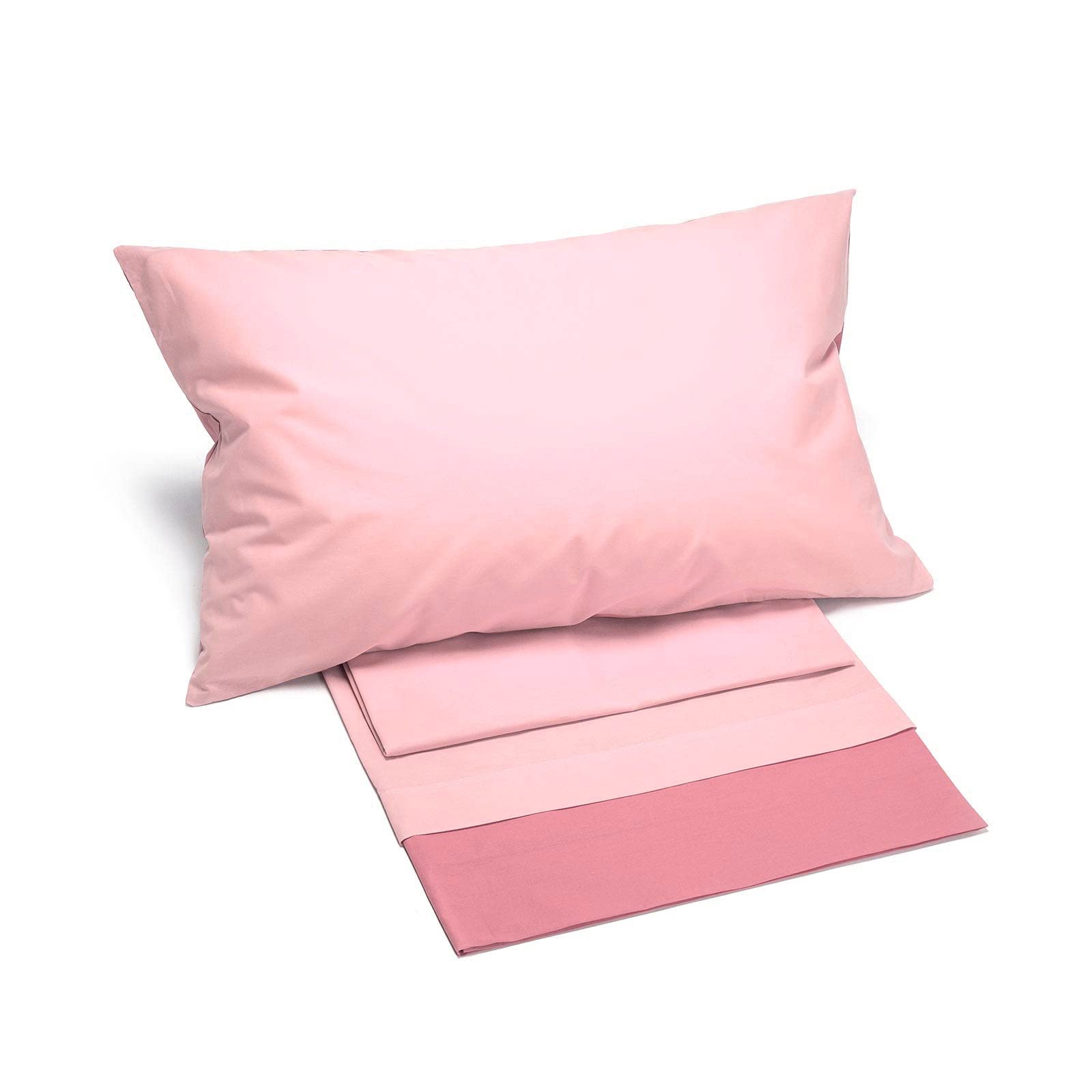 Caleffi 73115 Cotone Bikolor Copriletto Lenzuola per Piazza e Mezza Letto, Corallo