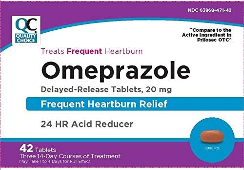 Quality Choice Omeprazole Delayed-Release Tablets 20mg - 42 Ct,