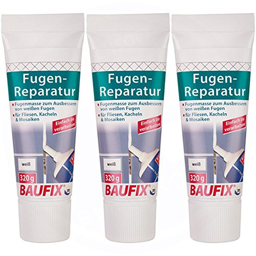 Preisvergleich Produktbild 3 x Baufix Fugenreparatur (weiß) 320 g pro Tube