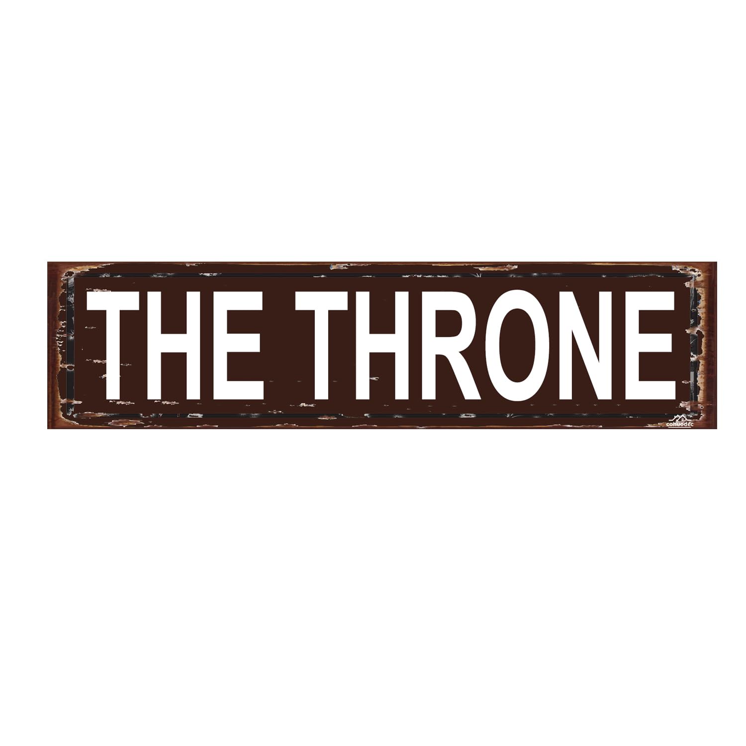 The Throne Sign Funny Bathroom Restroom Toilet El Bano Rustic Man Cave Vintage Novelty Street Farm House Garage Wall Decor Metal Sign Brown 4x16 Inch