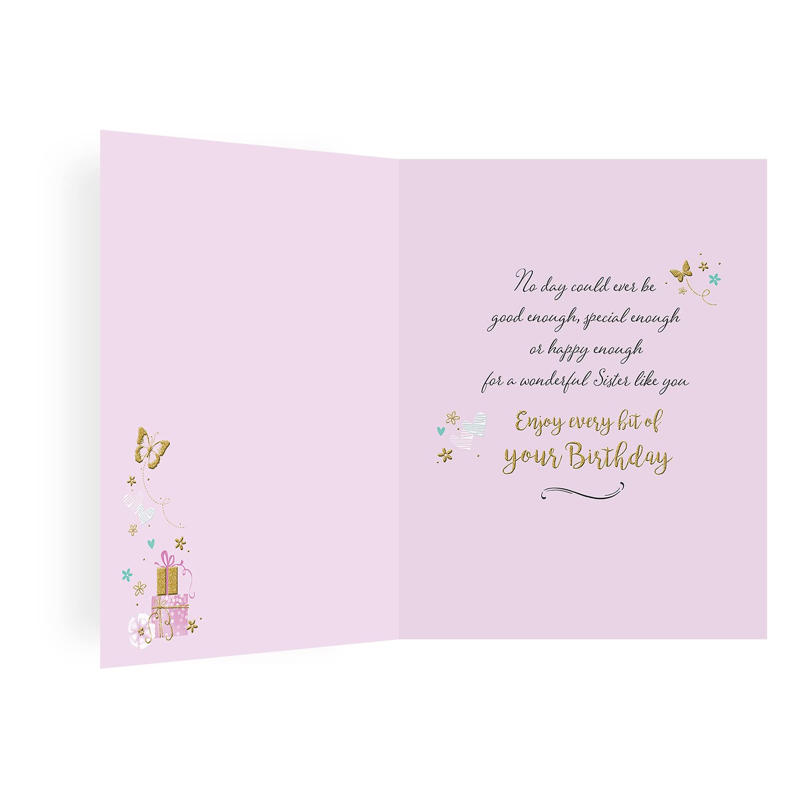 Piccadilly Greetings Modern Birthday Card Sister - 8 x 6 inches