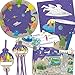 Produktbild 90-tlg. WELTRAUM PARTY SET für Kindergeburtstag mit 6-8 Kinder: Teller, Becher, Servietten, Einladungen, Papier-Trinkhalme, Platzsets, Luftballons, Luftschlangen uvm | Geburtstag Kinder Party Alien Kinderparty Ufo Space Weltall All