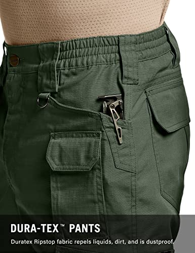 Cqr Men's Tactical Pants, Water Resistant Ripstop Cargo Pants, Lightweight Edc Hiking Work Pants, Outdoor Apparel, Duratex Mag Pocket Olive Green, 32W X 32L #TOP4