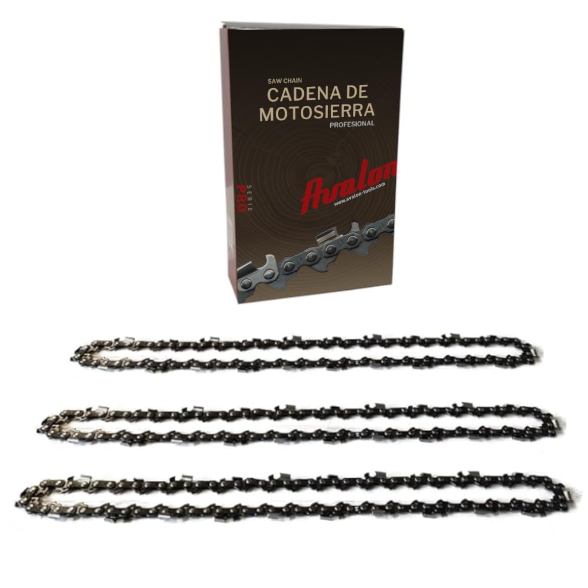 Pacco da 3 catene per motosega Avalon Procut 3/8 a basso profilo