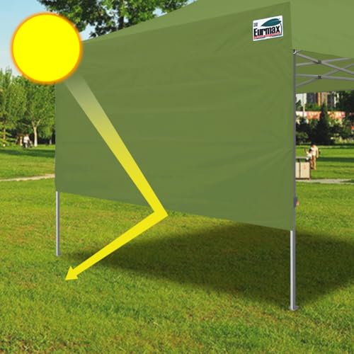 Image of Eurmax USA 10x4.8 Pop Up Canopy SunWall-UV Protection for Tents,Blocks Sunlight&Wind,Water Resistant Side Wall Only,Easy Hook & Loop Installation,Fit for 10FT Straight Leg Shelters&Gazebo,Field Green