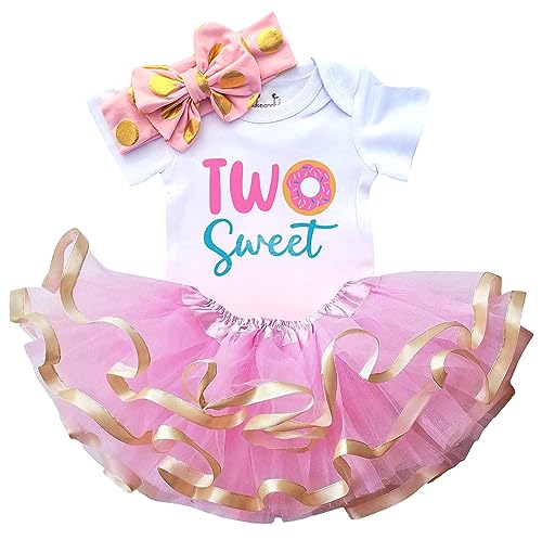 Luke and Lulu Two Sweet Birthday Outfit - 2nd Birthday Cute Toddler Dress with Headband - Girl Outfit for 2 Year Old