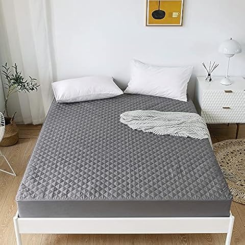 OLDBIAO Matratzenschoner 90 x 200 cm Grau Wasserdicht Atmungsaktiv Gesteppt Matratzenauflage Cover