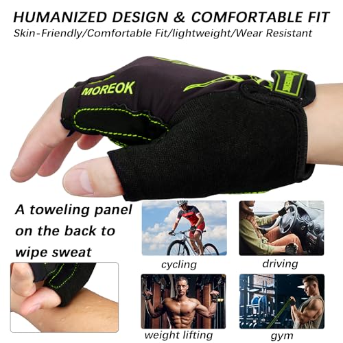 Image of MOREOK Shock-Absorbing Breathable Biking Cycling Gloves Half Finger Outdoor Sport Bicycle Gloves Mountain Road Bike Riding Gloves for Men and Women