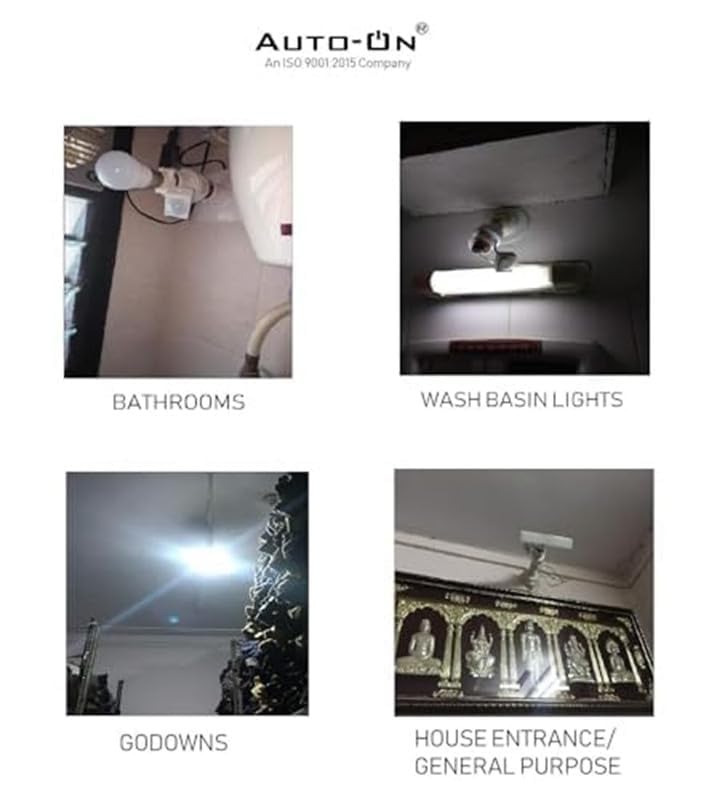 Image of Auto-ON Night-Only Motion Sensor Holder (Motion + Darkness Required) - Bulb Stays OFF in Daylight | Automatic Bulb Control - Pack of 1