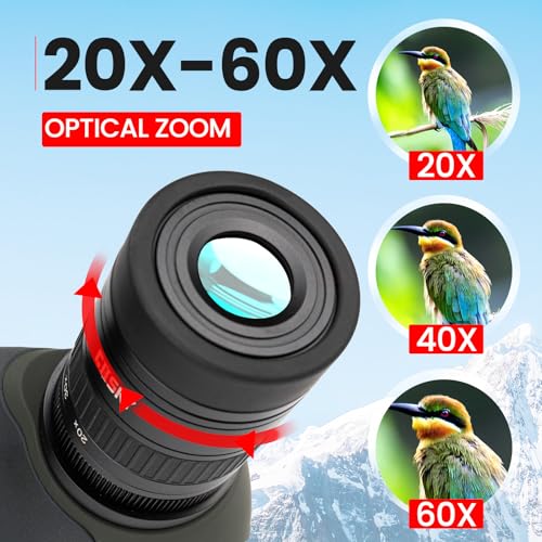 Image of Gosky 20-60x80 Spotting Scope with Phone Adapter, Dual Focusing Waterproof Spotting Scopes for Target Shooting Bird Watching Hunting Wildlife Safari Viewing, BAK4 FMC Spotter Scope with Carrying Case