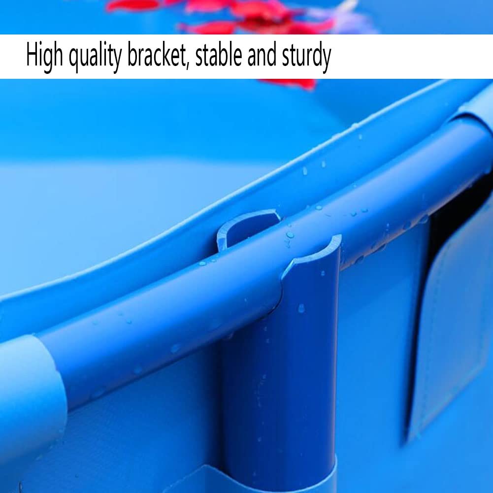 La Piscina En El Suelo, Piscina Redonda Para Niños Estanque De Peces De Lona Piscina Del Acuario Con Marco De Acero Y Válvula De Drenaje Pecera De Estanque Koi Goldfish ( Color : Azul , Tamaño : 1.2X0