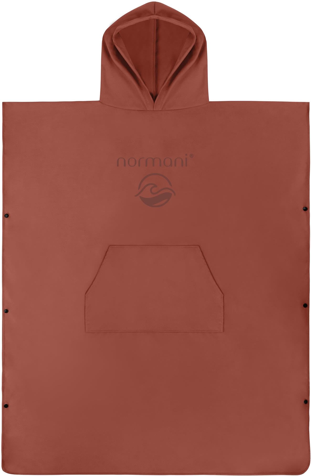 normani Badehandtuch mit Kapuze Badeponcho für Damen und Herren - Umziehhilfe, Surfer Poncho und Badetuch in Einem - perfekt für den Strand, Schwimmbad oder Campingplatz Rot 90 x 110 cm