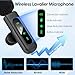 HEHOTTC USB C Mini Wireless Lavalier Microphone for iPhone/Android,Lapel Mic with Magnetic Clip-on for Record Video，Lav Mic with LED Display Podcast Vlog Content Creator Interview