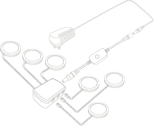 Miniatura 7 de YGS-Tech Kit de iluminación LED para debajo del gabinete, luz LED de disco de 1020 lúmenes, luz blanca diurna de 5000 K, CRI90+, atenuación táctil,