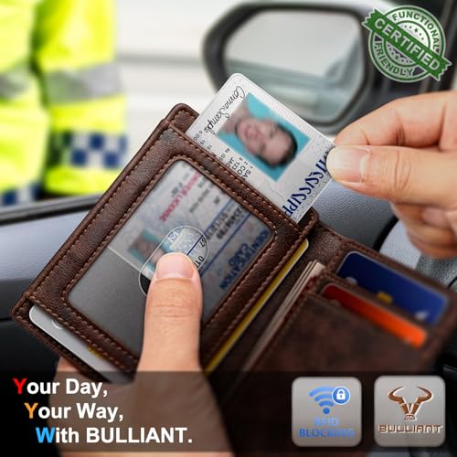 Image of BULLIANT Slim Wallet For Men 12Cards,Magnetic Flip Build-in Money Clip Airtag Compatible-RFID Blocking