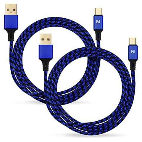 NiTHO Juego de 2 Cables de Carga Compatibles con Mando de la PS4/Xbox One y Dispositivos Micro-B, Azul Cover