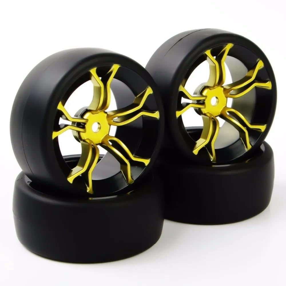 Pneumatici e cerchioni da deriva in scala 1/10 con offset da 6 mm e esagono da 12 mm per accessori RC on-road compatibili per auto