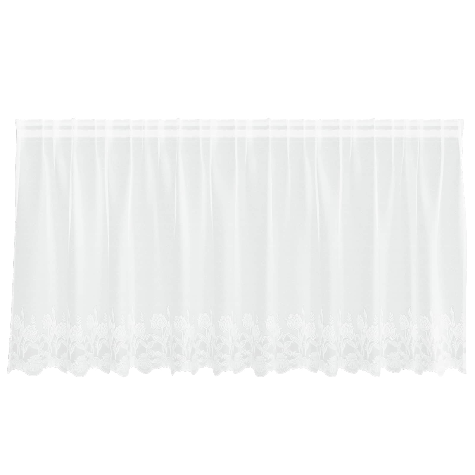 Rideau en dentelle blanc 100x300cm en polyester pour un salon lumineux