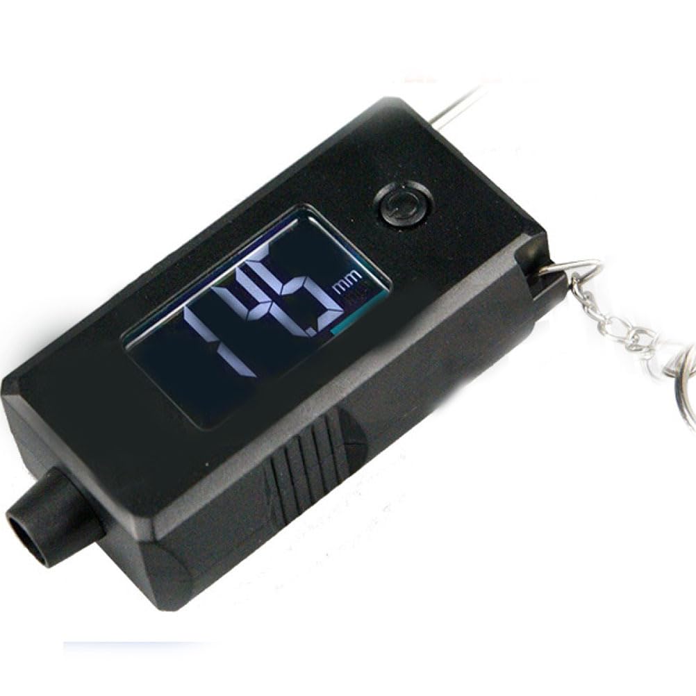 Cabilock Digital Tire Gauge Tread Ruler, Accurate Tire Repair Pressure Gauge with Key Ring, Ergonomic Design Automotive Tools for Cars Trucks, Black