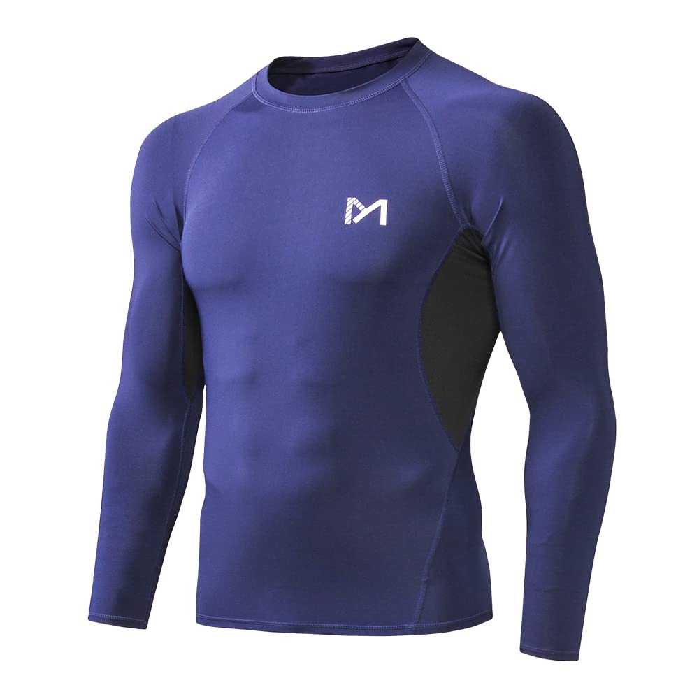 MEETYOO Men's Compression Long Sleeve Shirt Moisture Wicking for Gym