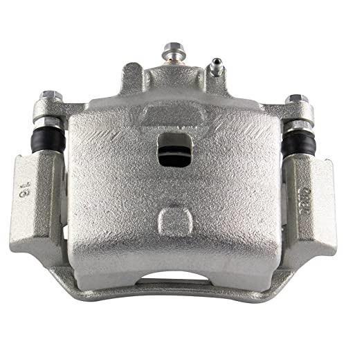 Image of TRQ Front Driver and Passenger Side Brake Caliper Set Caliper Brackets Hardware Compatible with 06-12 Ford Fusion 07-12 Lincoln MKZ 06 Lincoln Zephyr 06-13 Mazda 6 06-11 Mercury Milan