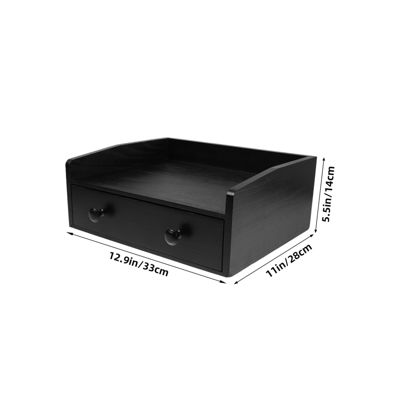 ABOOFAN Cassetto Porta-Tè e Caffè in Legno, Organizer da Tavolo Minimalista Nero, Grande Capacità Scomparti per Bustine e Capsule