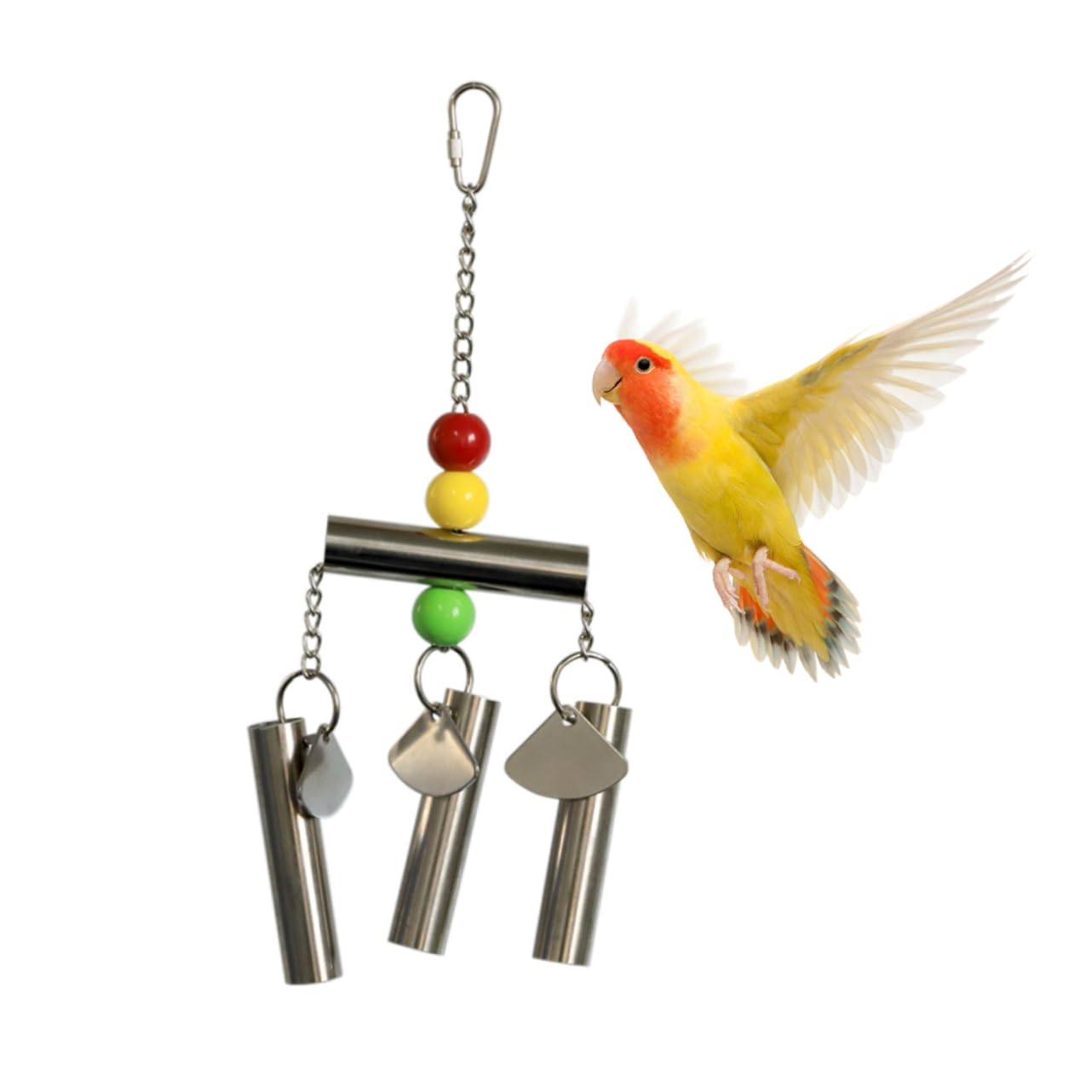 FRCOLOR 3stücke Vogelspielzeug Mit Glocke Für Mittelgroße Und Große Papageien Und Eichhörnchen Zufällig Gefärbten Perlen Für Käfigspiele