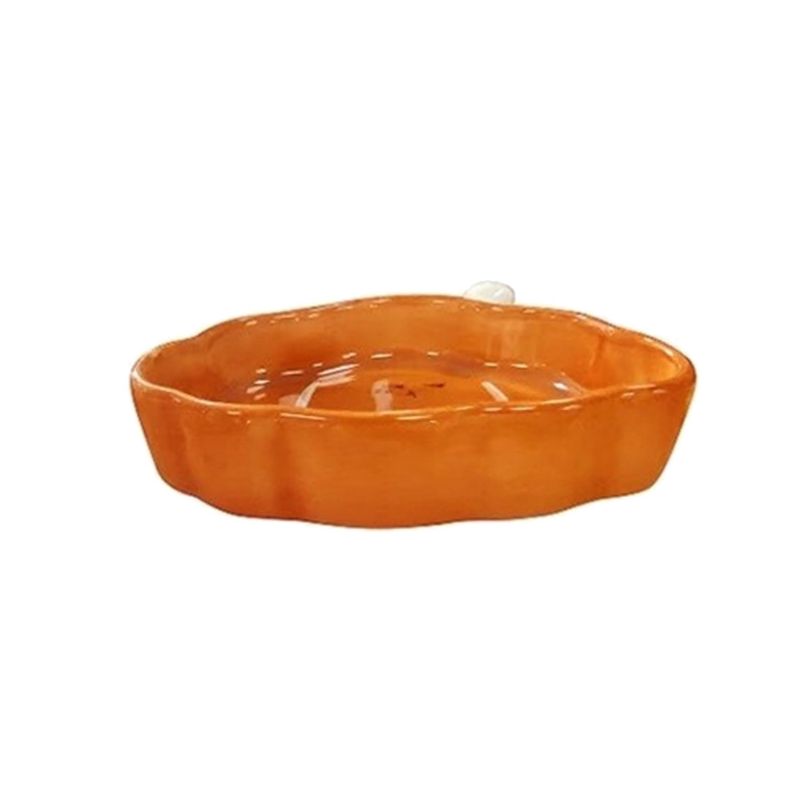 Tsophreniq Ceramic Dipping Plate Cartoon Croissants Bread Shape Seasoning Disc Microwave Safe Snacks for Dessert Condiment Ceramic Croissants Plate