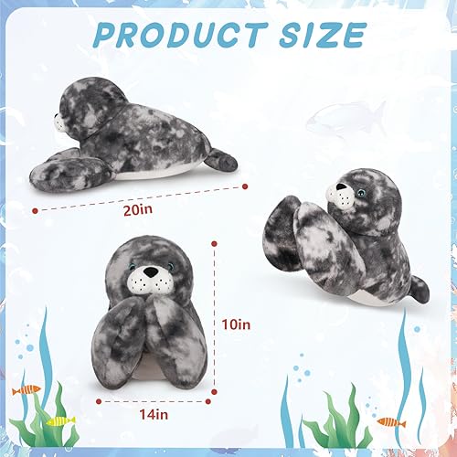Image of Niuniu Daddy 20 inch 3.3 Pound Weighted Stuffed Animals Seal for Kids Adults, Seal Weighted Plushies Toy, Cute Body Pillow for Sleeping, Ocean Series Huggable Gift for Everyday Comfort