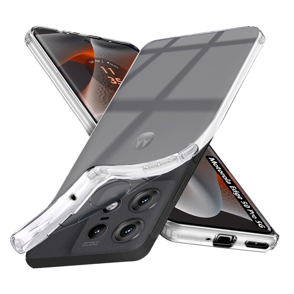 Fashionury Shockproof Transparent Back Cover Back Cover for Motorola Edge 50 Pro 5G | Camera & Screen Protection | Ultra Clear Soft Silicone Back Case for Motorola Edge 50 Pro 5G (B0D1CPXHMQ) Amazon Price History, Amazon Price Tracker