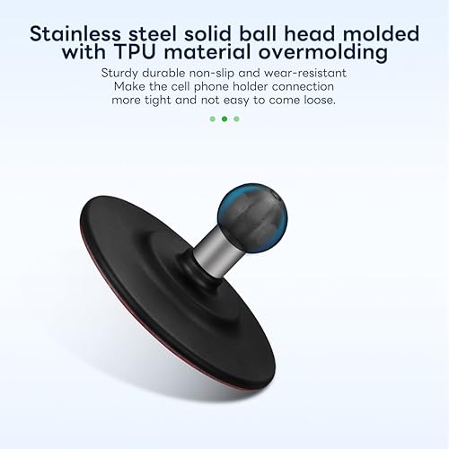 Miniatura 8 de FANAUE Base de bola adhesiva flexible compatible con soporte GPS Garmin y brazo de doble enchufe de 0.669 in, adaptador de cabeza de bola de 0.67