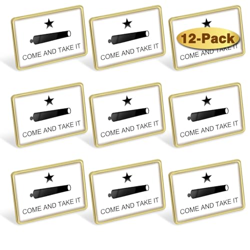 Image of 6 /12 /50 /100Pcs Gonzales Flag Come and Take It Lapel Pins Bulk - Metal Texas Gonzalez Brooch Badge Souvenir for Men Women Clothes Bags Hats
