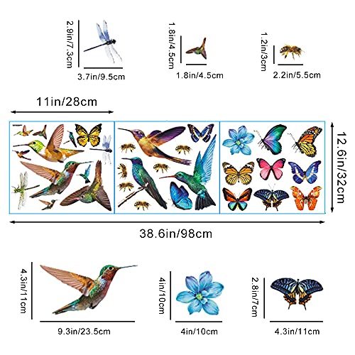 Vinilos decorativos de mariposas y colibríes 32 piezas miniatura 6