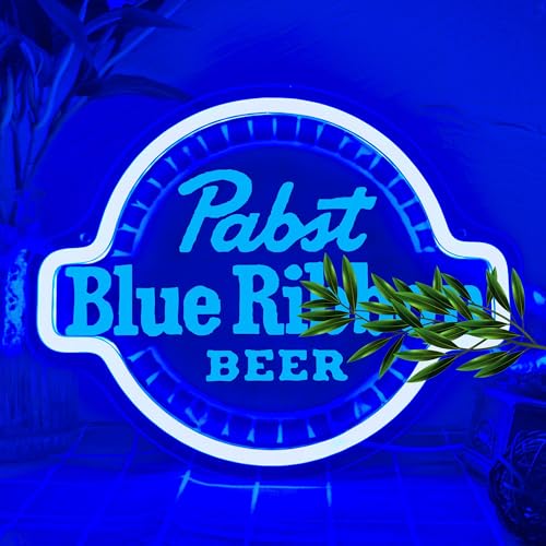 Blue Beer Neon Sign,Dimmable PBR Neon Light Sign,Led Neon Signs for Man Cave,USB Powered Neon Wall Sign for Bar Party Club Pub Bistro Decor,7.9x9.8 inches.