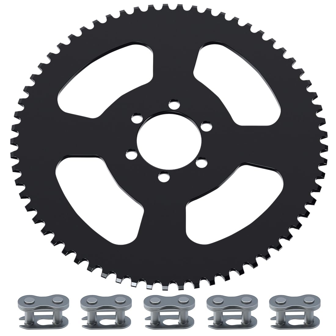 YOXUFA 65 Tooth Sprocket 35 Chain 37mm Bore Replacement for Coleman Mini Bike CT100U CC100X CK100 Baja Doodle Bug Blitz Dirt Bug DB30 TrailMaster Predator 79cc 97 100cc Go Kart Powersports Parts