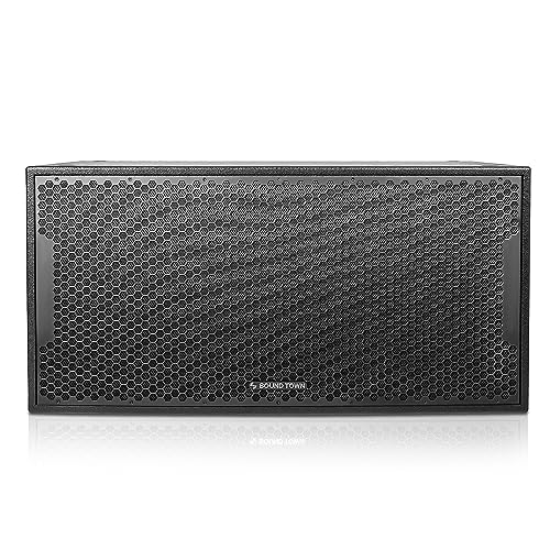 Image of Sound Town CARME Series Dual 18 inch 3200W PA /DJ Powered Subwoofer with DSP, 2-Channel Class-D, 4 inch Voice Coil, Birch Plywood, Bass Reinforcement, for Stages, Bars, Clubs, Concert, Black (CARME-218SBPW)