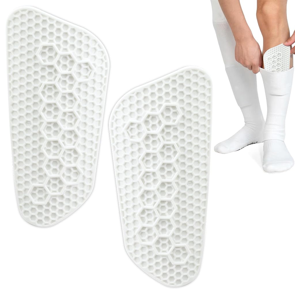 2Pcs Silicone Shin Guards - Anti-impact Honeycomb Construction for Football, Rugby