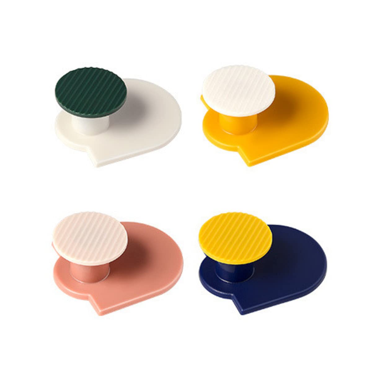 Adhesive Wall Hooks, 4 Pack Damage-Free Hanging Wall Hooks, Decorative Sticky Hooks Coat Hooks for Home, Kitchen, Bathroom, Office