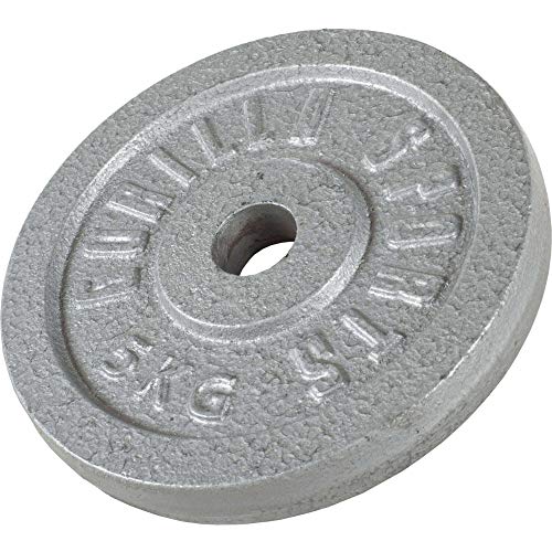 GORILLA SPORTS® Hantelscheiben - Set/Einzeln, 0,5 kg, 1,25 kg, 2 kg, 2,5 kg, 5 kg, 10 kg, 15 kg, 20 kg, 25 kg, 30 kg Gewichte, 30/31 mm, Gusseisen, Silber/Schwarz - Gewichtsscheiben, Bumper Plates