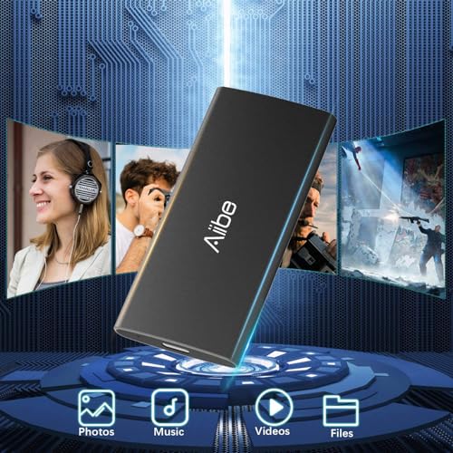 Image of Aiibe 256GB External SSD External Hard Drive 256GB USB C Portable SSD, Up to 500MB /s, USB 3.1, External Solid State Drive for Laptop, Mac, PS4 (Black)